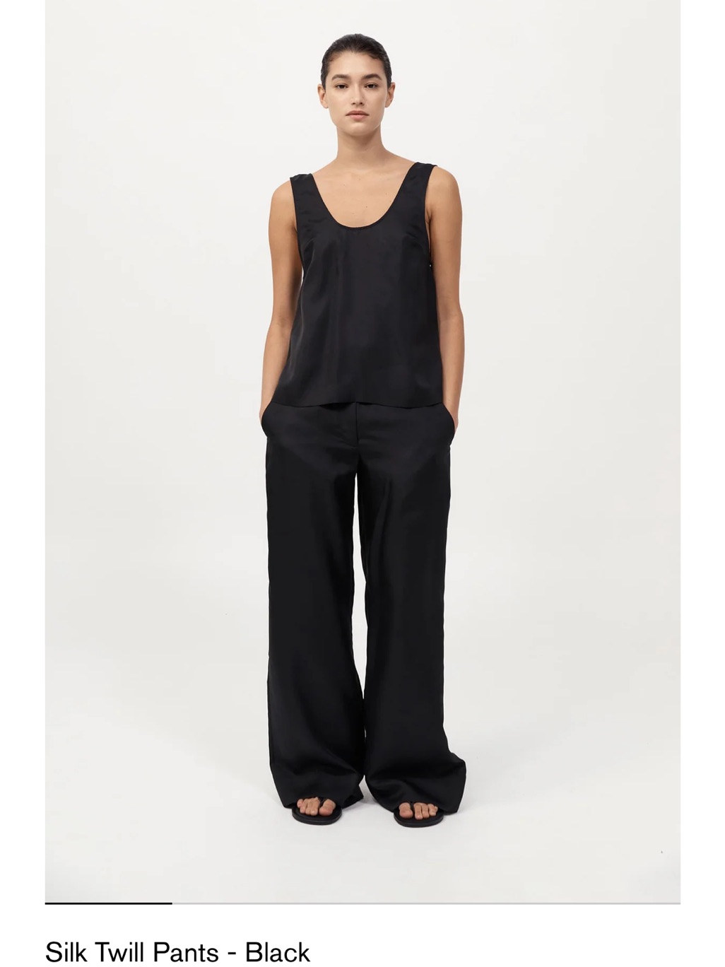 St. Agni Silk Twill Pants - Black